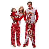 Family Christmas Cartoon Elk Print Parent-child Loungewear Pajamas