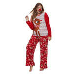 Family Christmas Cartoon Elk Print Parent-child Loungewear Pajamas