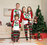 Family Striped Letter Christmas Parent-child Printed Home Pajamas