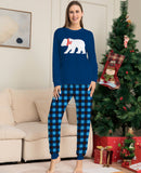Family Little Bear Plaid Christmas Parent-child Print Homewear Pajamas