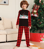 Family Christmas Home Plaid Letter Printed Parent-child Fashion Pajamas