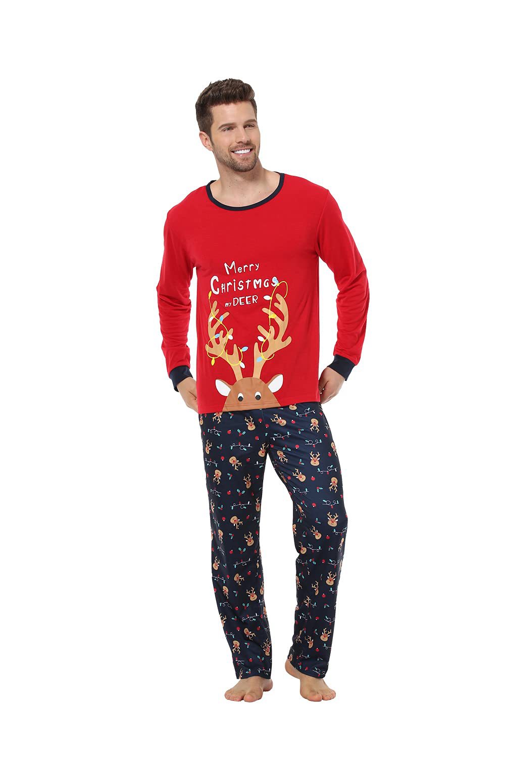 Family Christmas Deer Parent-child Print Pajamas Loungewear