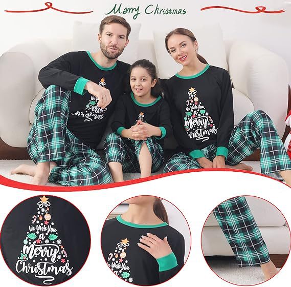 Family Christmas Parent-child Plaid Home Pajamas Suit