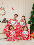 Family Christmas Parent-child Deer Printed Round Neck Long-sleeved Pajamas Set