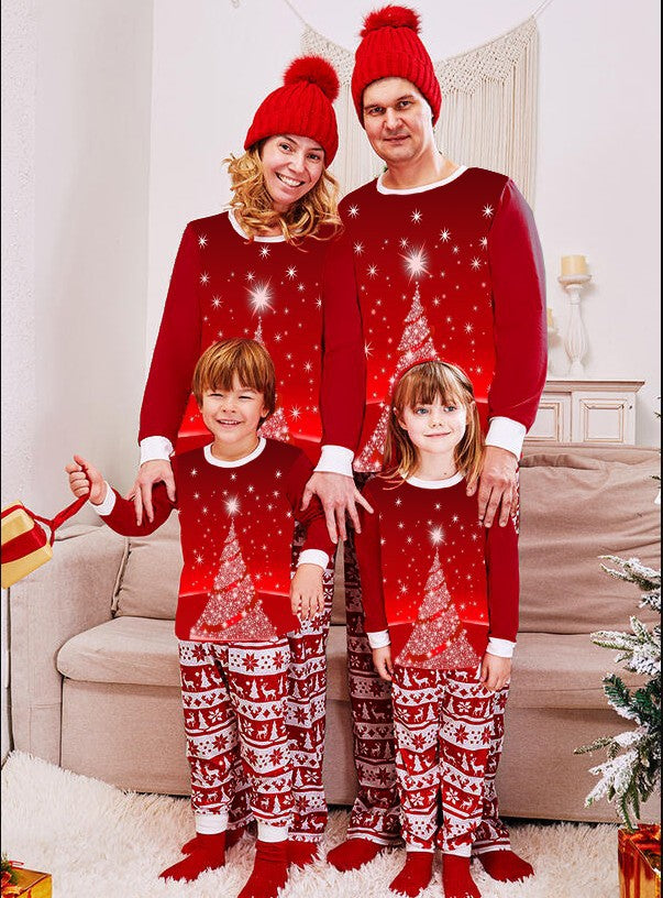 Family Autumn Christmas Parent-child Cotton Loose Pajamas