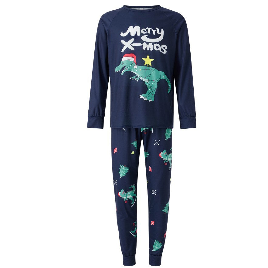 Family Parent-child Autumn Dinosaur Print Pajamas
