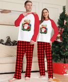 Family Christmas Parent Child Cartoon Plaid Print Long Sleeve Pajamas