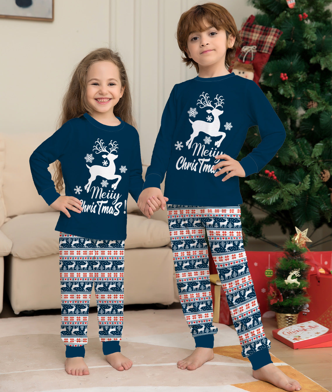 Family Matching Alphabet Christmas Parent-child Pajamas