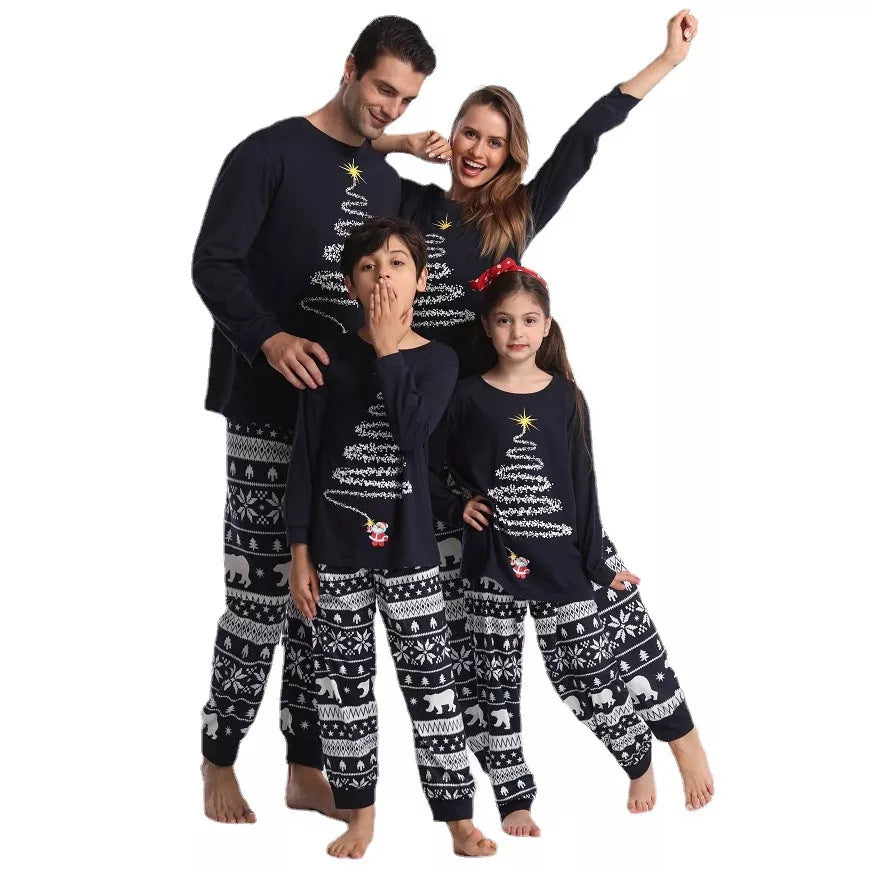 Family Christmas Parent-child Printed Pajamas Homewear
