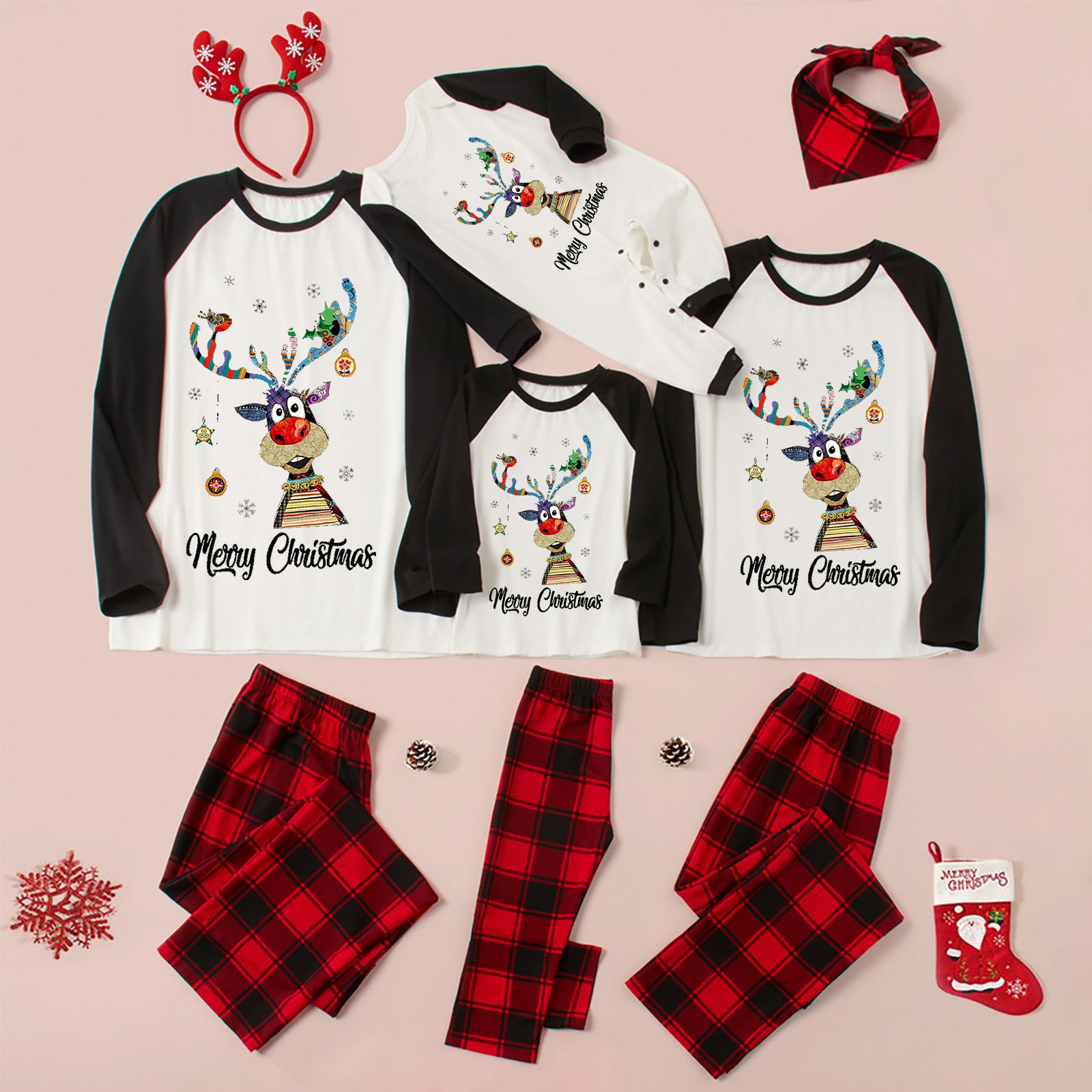 Family European American Christmas Homewear Pajamas Set