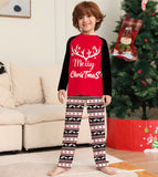 Family Striped Letters Christmas Parent-child Printed Pajamas Set