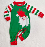 Family Monogram Striped Christmas Parent-child Printed Loungewear Pajamas