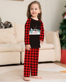 Family Christmas Home Plaid Letter Printed Parent-child Fashion Pajamas