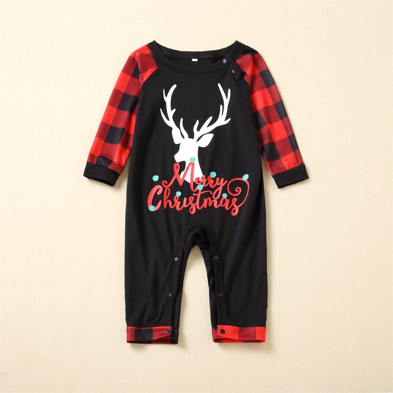 Family Christmas Printed Christmas Antlers Parent-child Pajamas