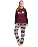 Family Striped Deer Letter Print Christmas Parent Child Holiday Pajamas