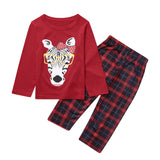 Family Home Wear Plaid Parent-child Christmas Print Pajamas