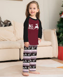 Family Striped Deer Letter Print Christmas Parent Child Holiday Pajamas