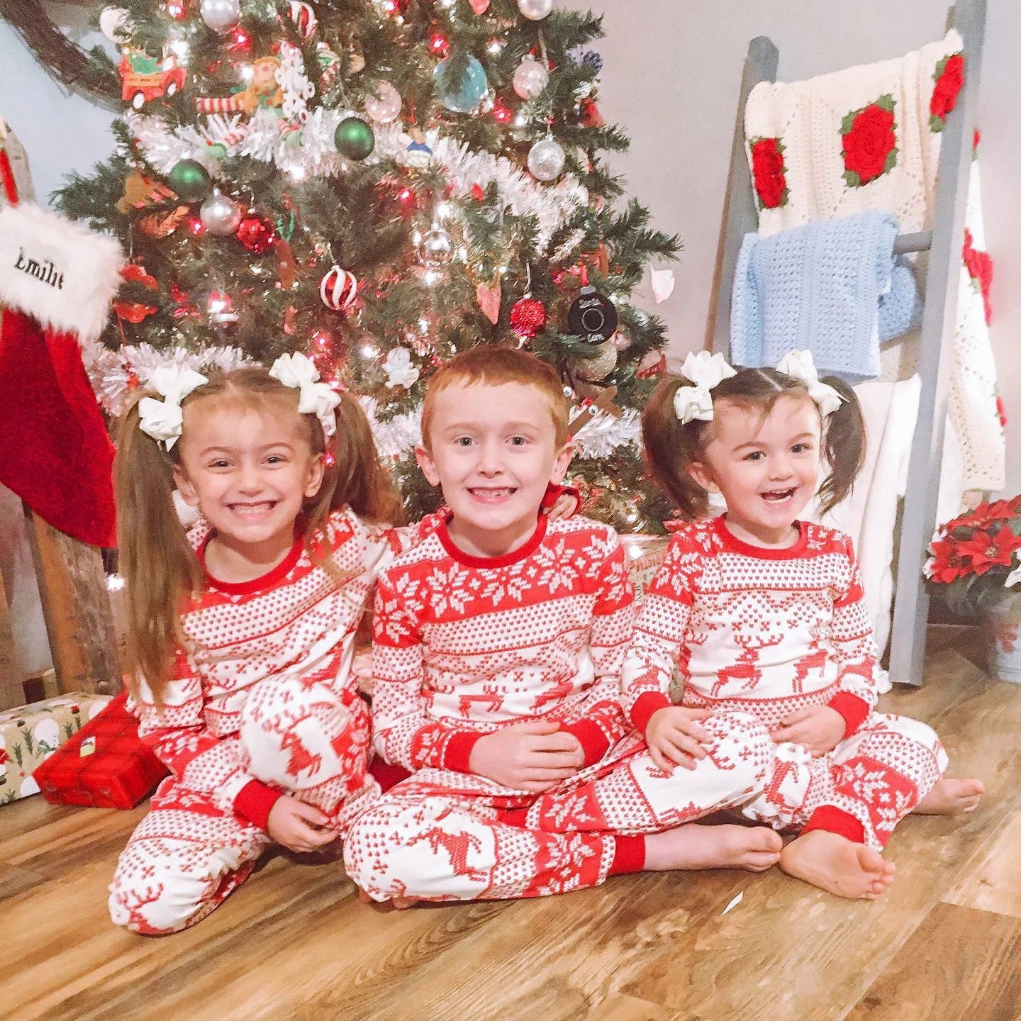 Family Parent-child Home Christmas Autumn Pajamas Set