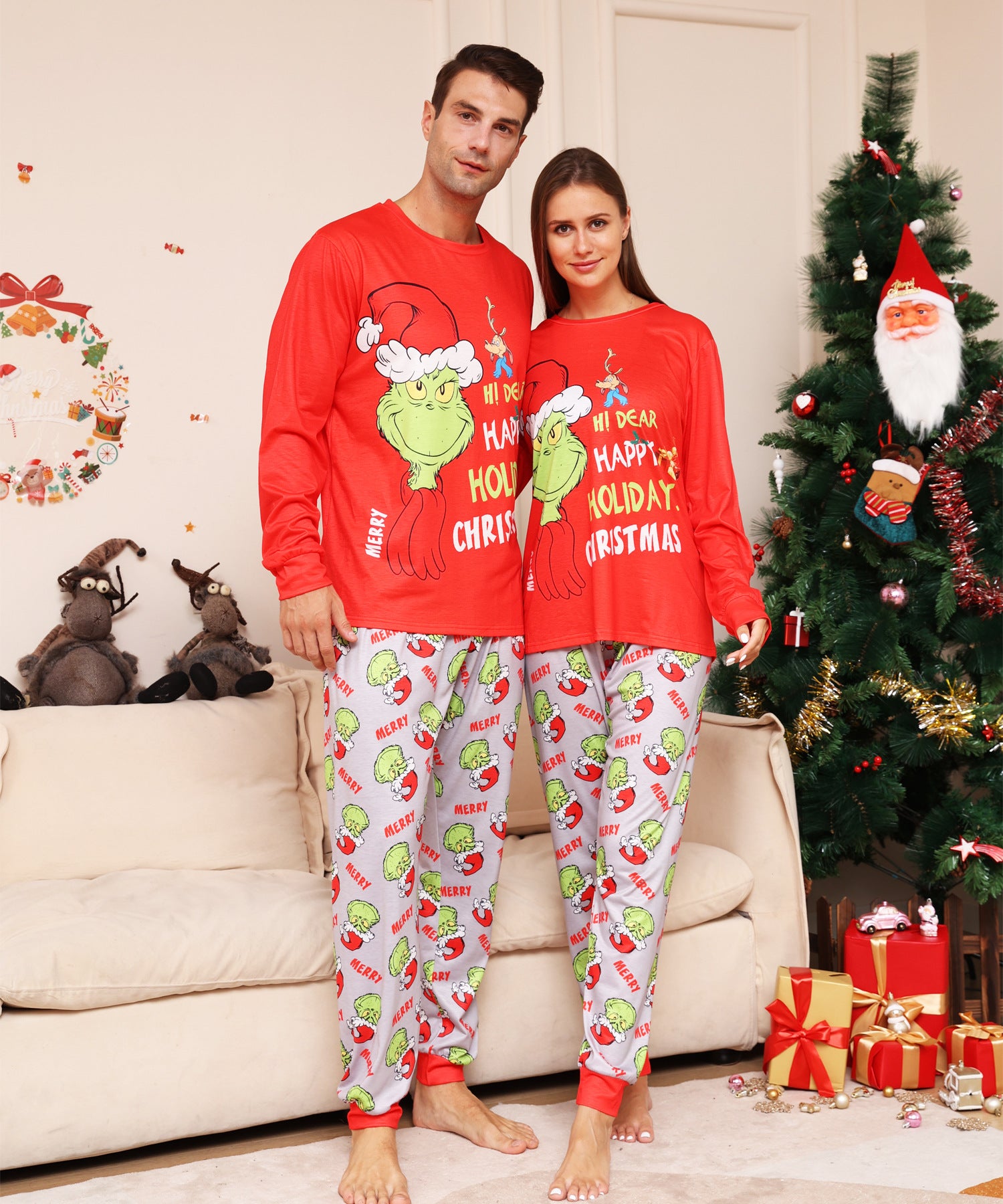 Family Matching Alphabet Cartoon Mobs Christmas Pajamas