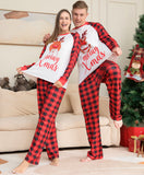 Family Deer Head Printed Home Checkered Pajamas