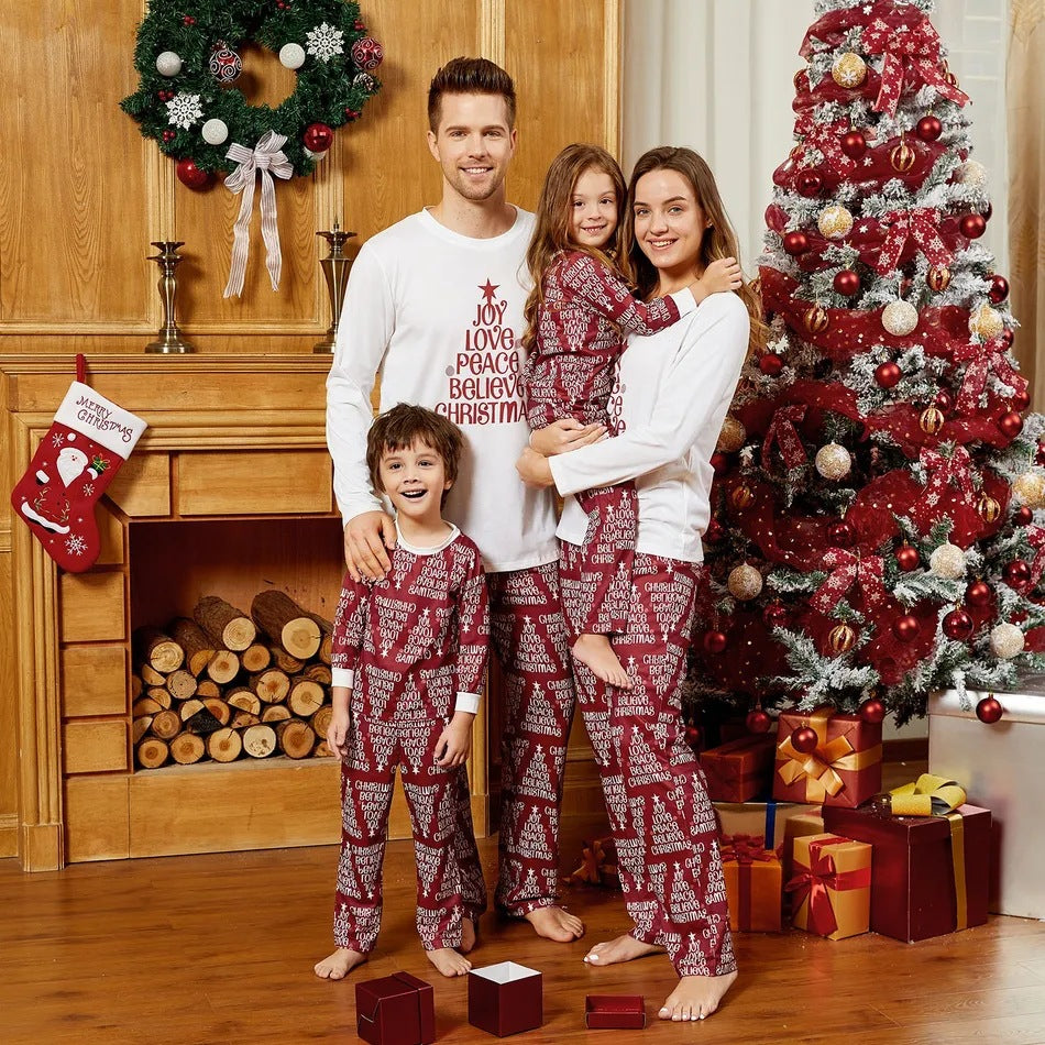 Family Christmas Parent-child Printed Home Pajamas Set