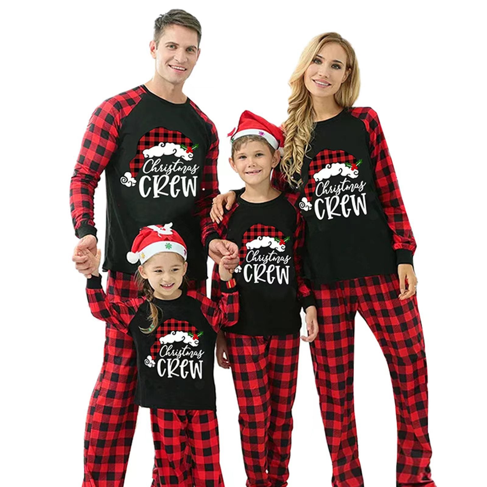 Family Plaid Cotton Parent-child Christmas Home Pajama Set