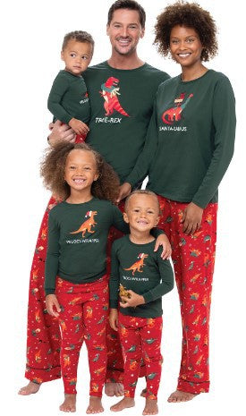 Family Parent-child Autumn Dinosaur Print Christmas Pajamas