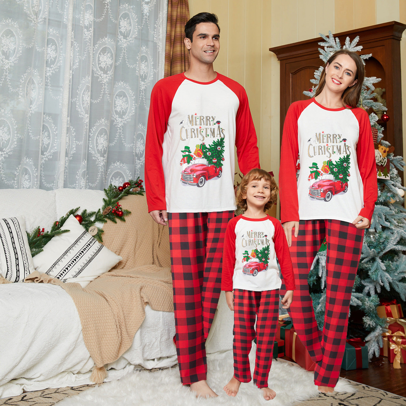 Family Christmas Mother Child Pajamas Set