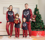 Family Plaid Letters Christmas Parent-child Printed Pajamas