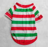 Family Monogram Striped Christmas Parent-child Printed Loungewear Pajamas