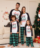 Family Plaid Letter Cartoon Christmas Parent-child Home Pajamas