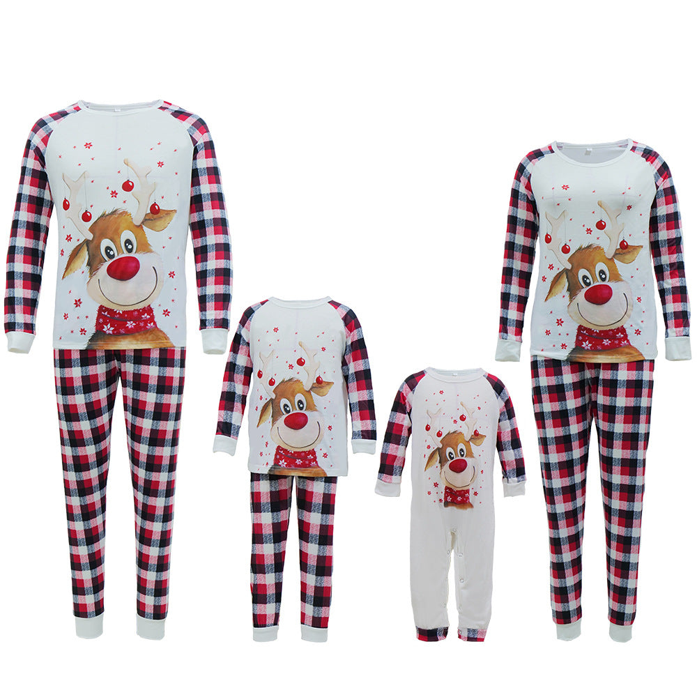 Family Home Spring Autumn Mother-daughter Deer Printed Christmas Pajamas