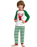 Family Striped Elk Alphabet Christmas Print Loungewear Pajamas
