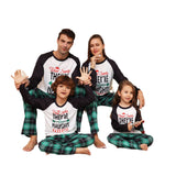 Family Plaid Letter Cartoon Christmas Parent-child Home Pajamas