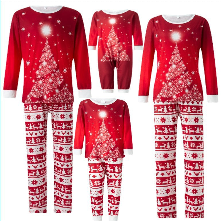Family Autumn Christmas Parent-child Cotton Loose Pajamas