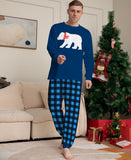 Family Little Bear Plaid Christmas Parent-child Print Homewear Pajamas