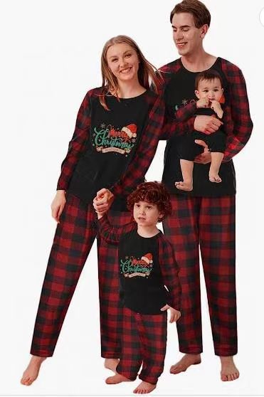 Family Parent-child Christmas Home Checkered Pajamas