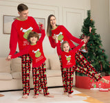 Family Parent-child Christmas Cartoon Plaid Printed Pajamas