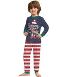 Family Striped Letter Christmas Parent-child Printed Home Pajamas Set