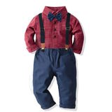 Kids Baby Boys Casual Suit Set Long-Sleeved 3 Pcs
