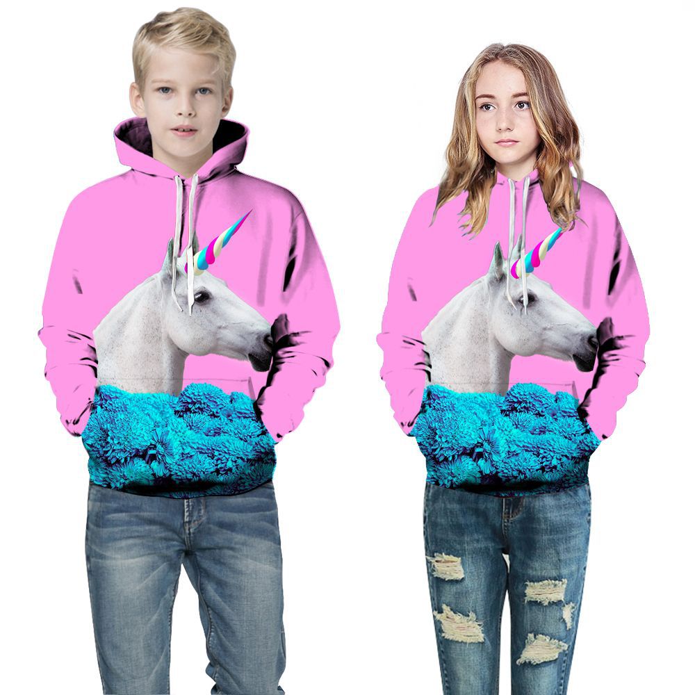 Kid Boy Girl 3D Digital Printed Long Sleeve Fashion Pullover Hoodie