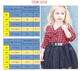 Kid Baby Girls Long Sleeve Plaid Tulle Patchwork Christmas Dress For 2-7T