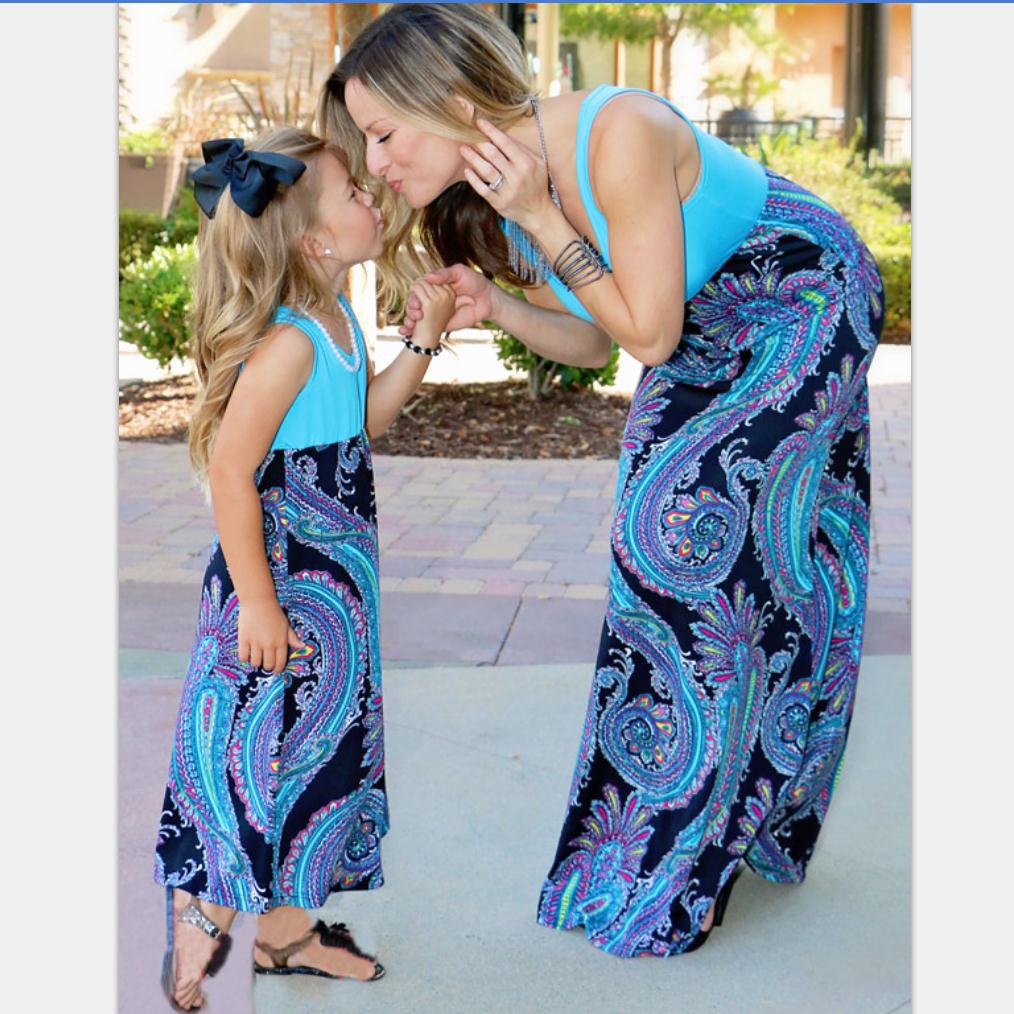Family Matching Printed  Printed Knitted Dress