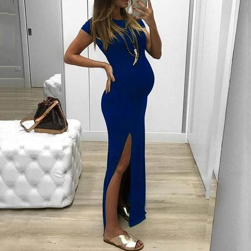 Maternity Short Sleeve Ruched Pregnancy Dresses