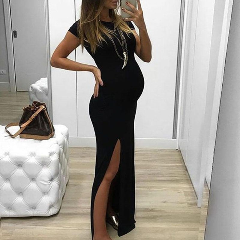 Maternity Short Sleeve Ruched Pregnancy Dresses