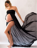 Maternity Off Shoulder Chiffon Gown Maxi Photography Dress