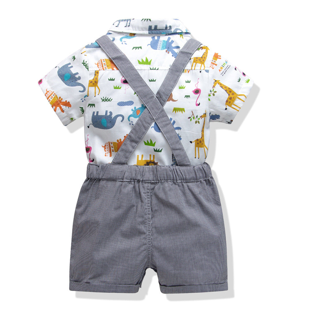 Kid Baby Boy Animal Short Sleeve 2 Pcs Sets