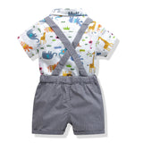 Kid Baby Boy Animal Short Sleeve 2 Pcs Sets