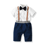 Kids Baby Boys Gentleman Formal Party Suits Short Sleeve Sets 2 Pcs
