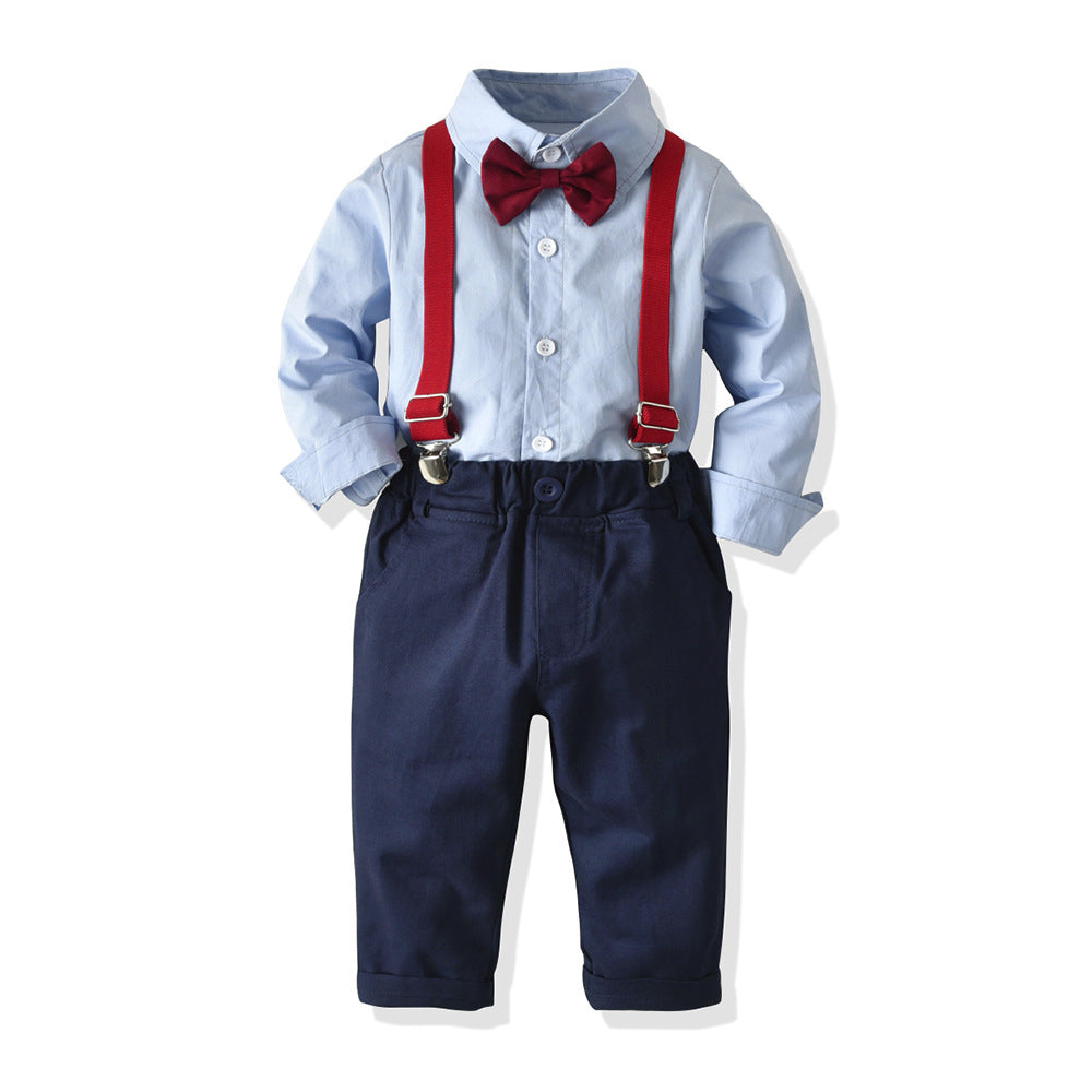 Kids Baby Boy Solid Fall Costume Belt Nary Formal Set